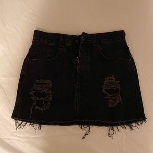 Forever 21 Black Denim Miniskirt